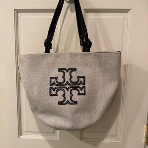 Tory Burch Logo Canvas Shoulder Bag